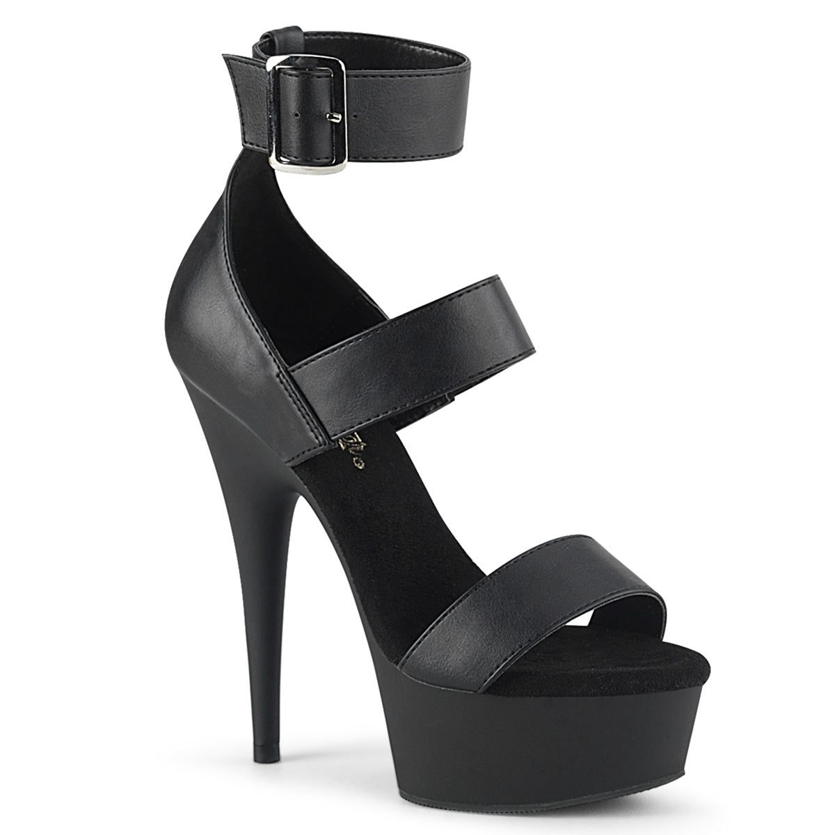 Pleaser   DELIGHT-629 Blk faux cuir / blk matte
