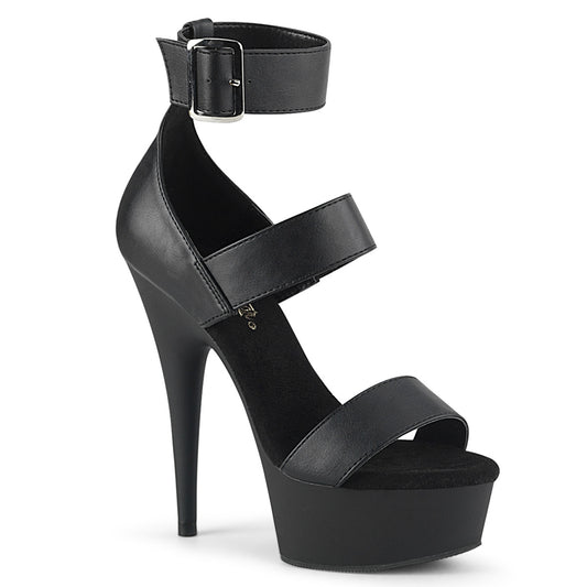 Pleaser   DELIGHT-629 Blk faux cuir / blk matte