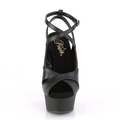 Pleaser Sandales pour femmes DELIGHT-632 BLK FAUX CUIR / BLK MATTE