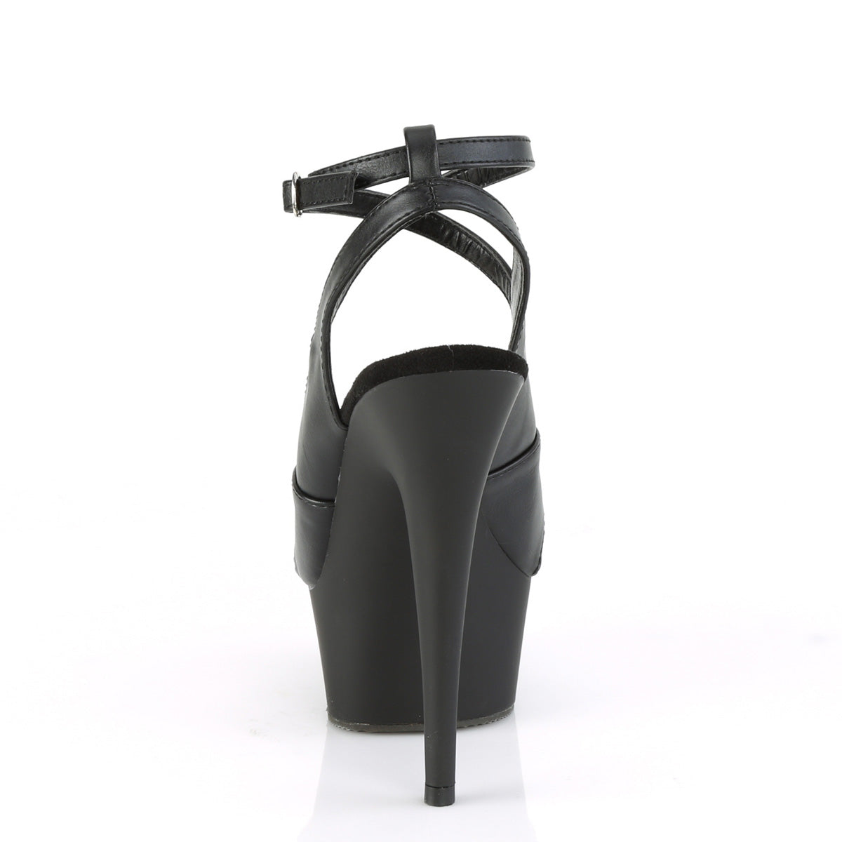 Pleaser Sandales pour femmes DELIGHT-632 BLK FAUX CUIR / BLK MATTE