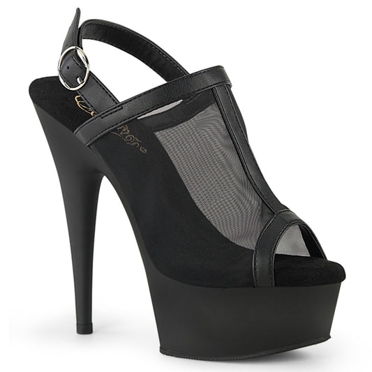 Pleaser   DELIGHT-636 BLK FAUX LE-MESH / BLK MATTE