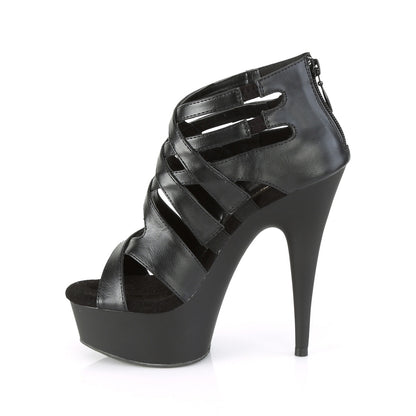 Pleaser Sandales pour femmes DELIGHT-645 Blk Faux Cuir / Blk Matte