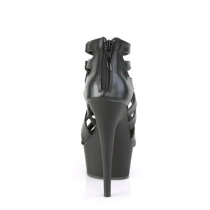 Pleaser Sandales pour femmes DELIGHT-645 Blk Faux Cuir / Blk Matte