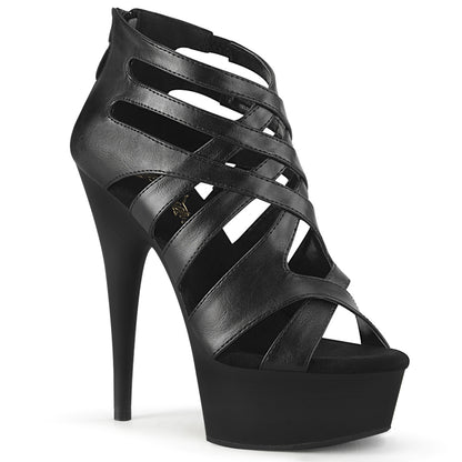 Pleaser Sandales pour femmes DELIGHT-645 Blk Faux Cuir / Blk Matte