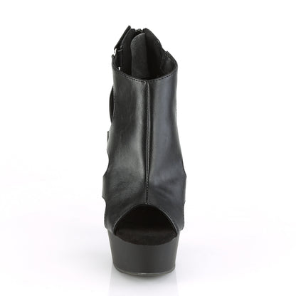 Pleaser Sandales pour femmes DELIGHT-647 BLK FAUX CUIR / BLK MATTE