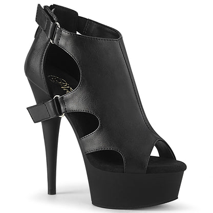 Pleaser Sandales pour femmes DELIGHT-647 BLK FAUX CUIR / BLK MATTE