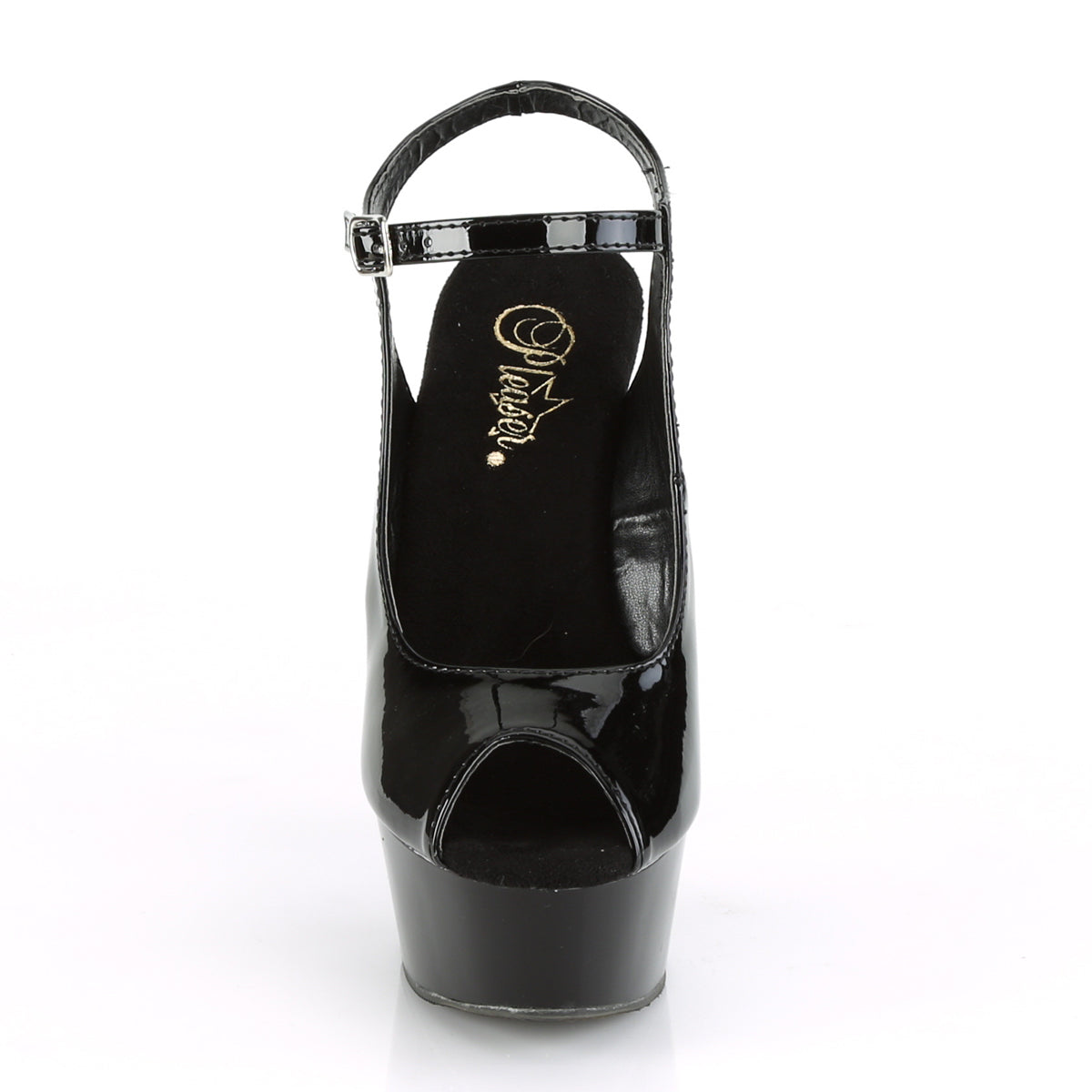 Pleaser Sandales pour femmes DELIGHT-655 blk pat / blk