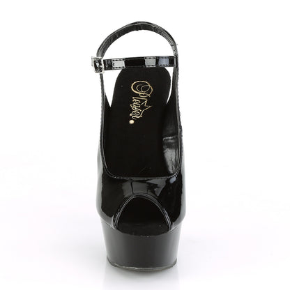 Pleaser Sandales pour femmes DELIGHT-655 blk pat / blk
