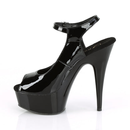 Pleaser Sandales pour femmes DELIGHT-655 blk pat / blk