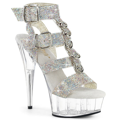 Pleaser Women's Platform Shoes DELIGHT-656RS Slv AB RS-TPU/Clr