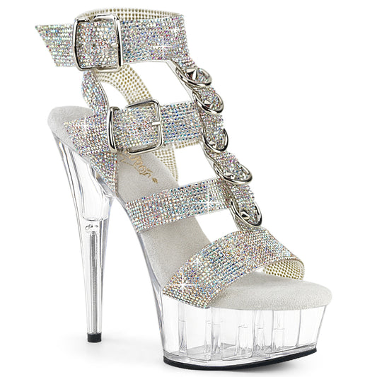Pleaser Women's Platform Shoes DELIGHT-656RS Slv AB RS-TPU/Clr