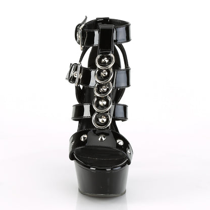 Pleaser Sandales pour femmes DELIGHT-658 BLK PAT / BLK