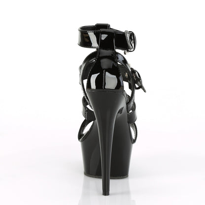 Pleaser Sandales pour femmes DELIGHT-658 BLK PAT / BLK