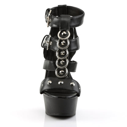 Pleaser Sandales pour femmes DELIGHT-658 Blk Faux Cuir / Blk