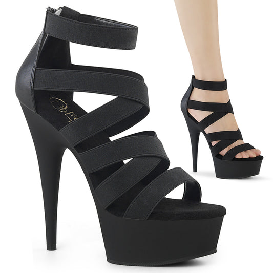 Pleaser Sandales pour femmes DELIGHT-659 BLK BAND BAND-FAUX CUIR / BLK MATTE