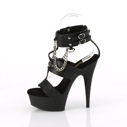 Pleaser   DELIGHT-661 Blk faux cuir / blk matte