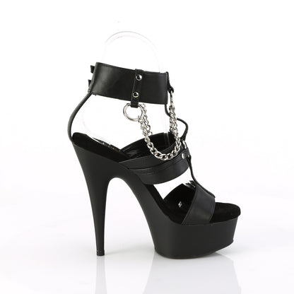Pleaser   DELIGHT-661 Blk faux cuir / blk matte