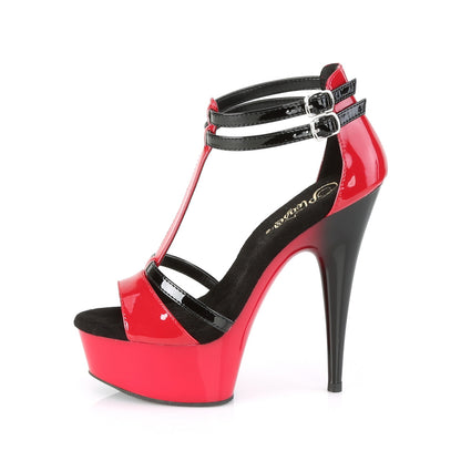 Pleaser Sandales pour femmes DELIGHT-663 Red-Blk Pat / Red-Blk