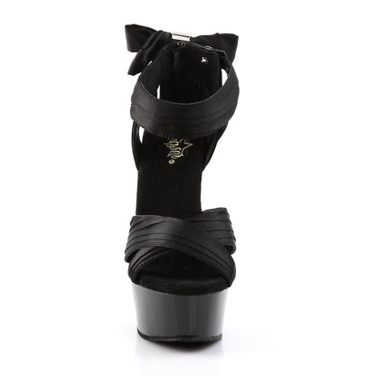 Pleaser Sandales pour femmes DELIGHT-668 blk satin / blk