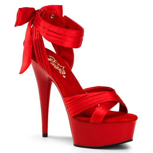 Pleaser Sandales pour femmes DELIGHT-668 Satin rouge / rouge