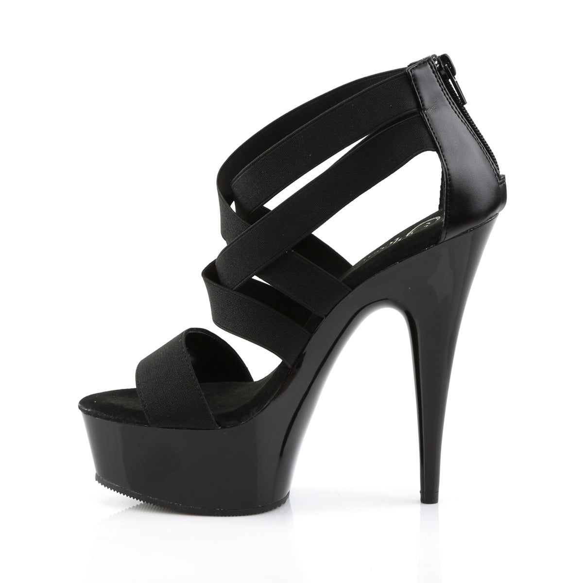 Pleaser Sandales pour femmes DELIGHT-669 BLK BAND BAND-FAUX CUIR / BLK