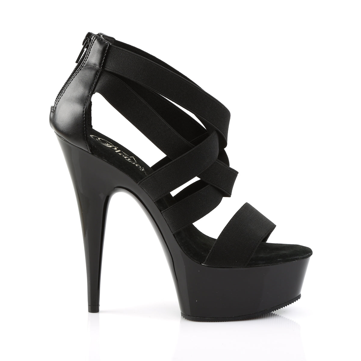 Pleaser Sandales pour femmes DELIGHT-669 BLK BAND BAND-FAUX CUIR / BLK