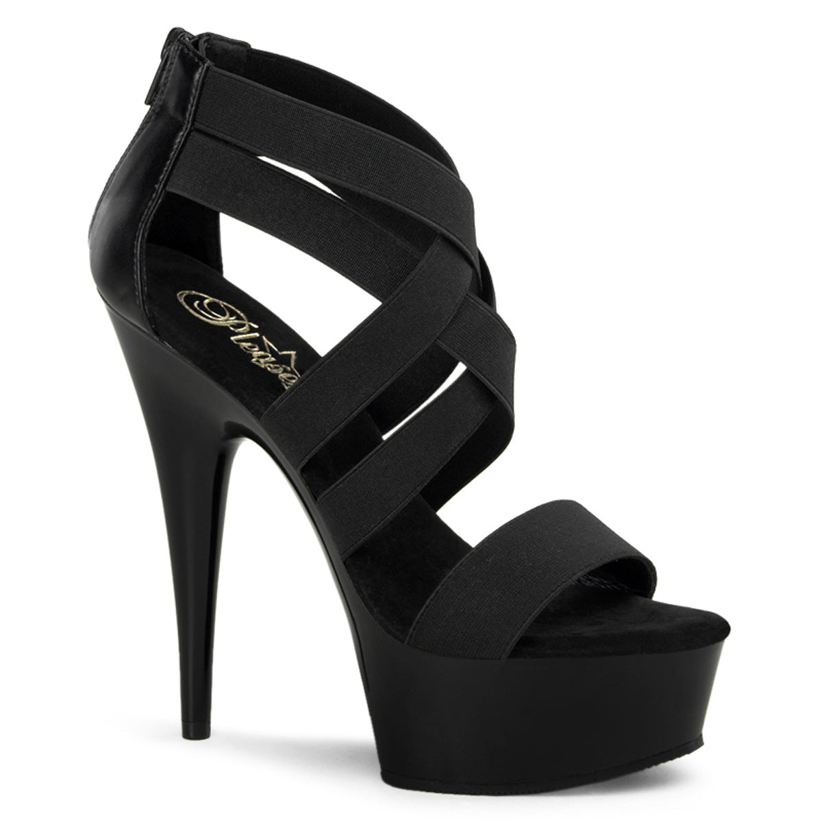 Pleaser Sandales pour femmes DELIGHT-669 BLK BAND BAND-FAUX CUIR / BLK