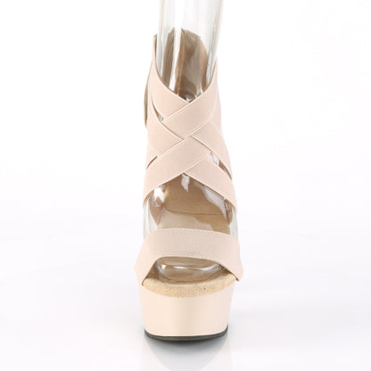 Pleaser Sandales pour femmes DELIGHT-669 Bande élastique Nu-Faux cuir / Nu Matte