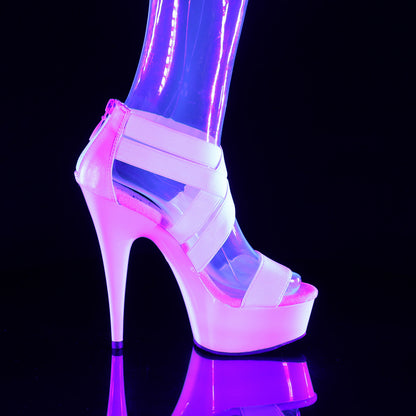 Pleaser Sandales féminines DELIGHT-669 UV WHT Band élastique-faux cuir / wht