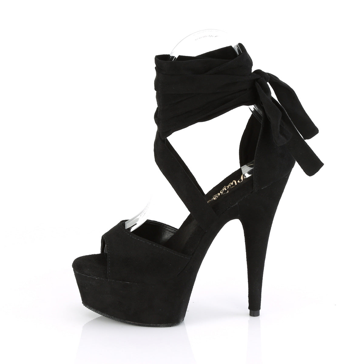 Pleaser Sandales pour femmes DELIGHT-679 BLK FAUX SUDE / BLK FAUX SUDE