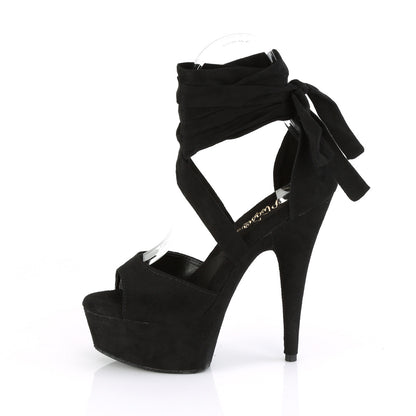 Pleaser Sandales pour femmes DELIGHT-679 BLK FAUX SUDE / BLK FAUX SUDE
