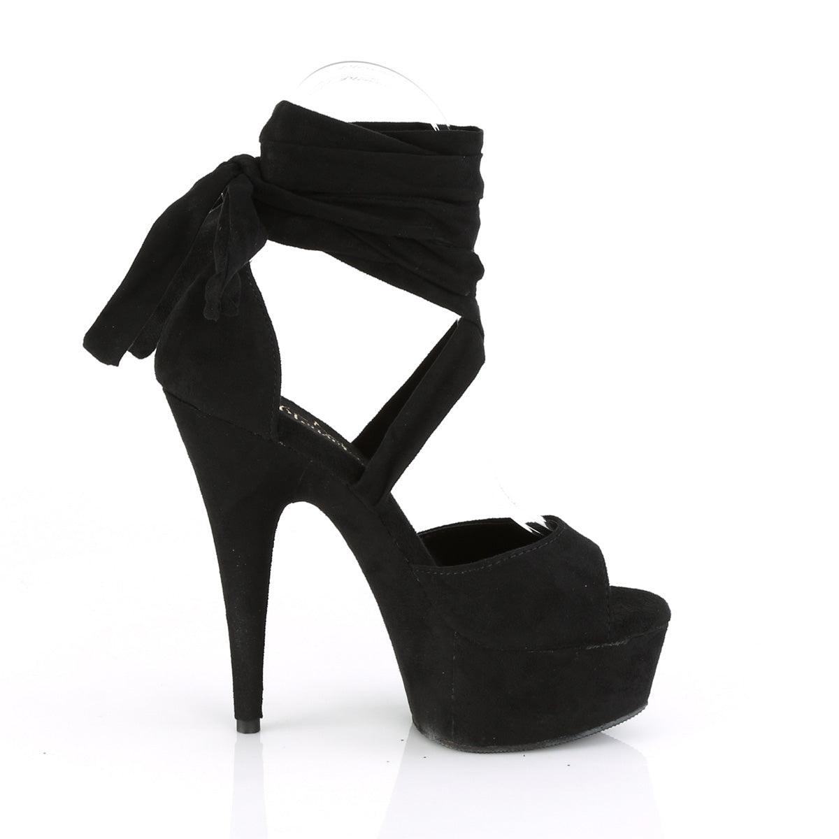 Pleaser Sandales pour femmes DELIGHT-679 BLK FAUX SUDE / BLK FAUX SUDE