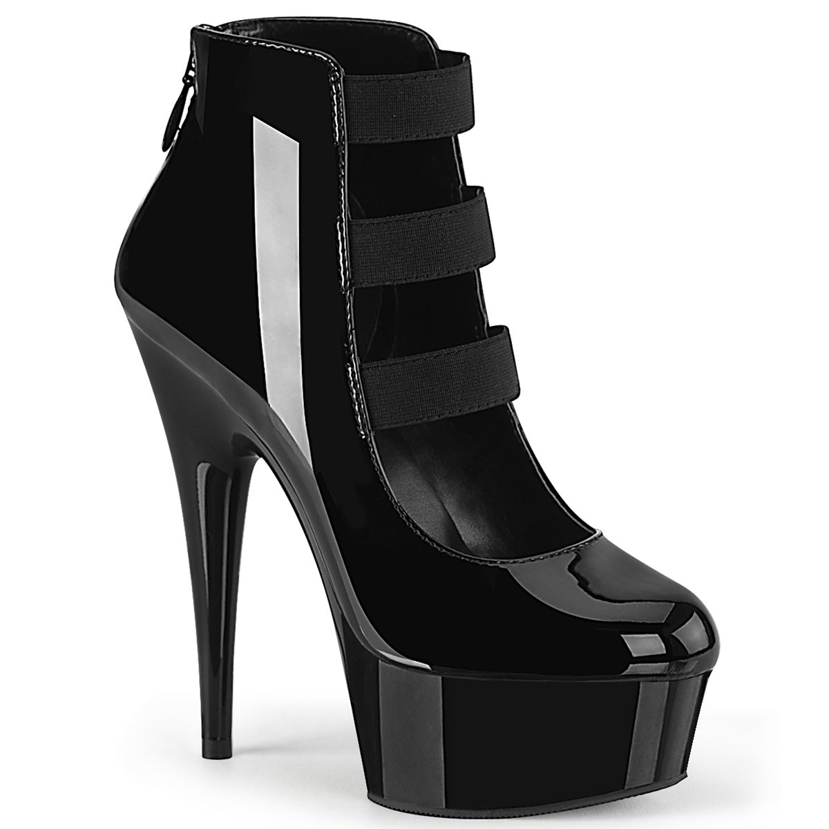 Pleaser Sandales pour femmes DELIGHT-684 BLK PAT / BLK