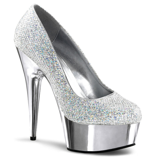 Pleaser Sandales pour femmes DELIGHT-685g SLV Multi GLTR / SLV Chrome
