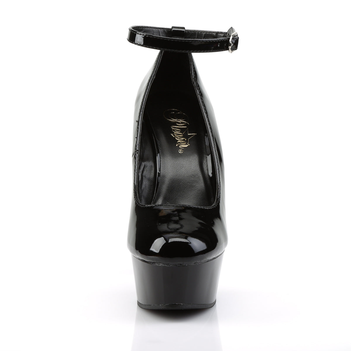 Pleaser Sandales pour femmes DELIGHT-686 BLK PAT / BLK