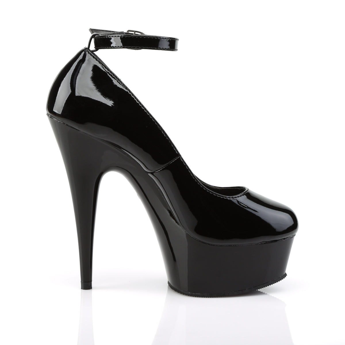 Pleaser Sandales pour femmes DELIGHT-686 BLK PAT / BLK