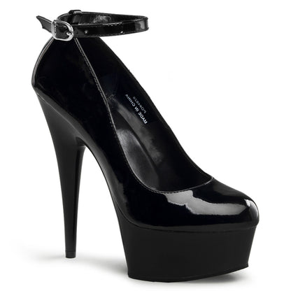 Pleaser Sandales pour femmes DELIGHT-686 BLK PAT / BLK