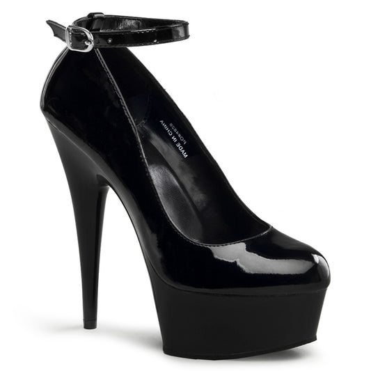 Pleaser Sandales pour femmes DELIGHT-686 BLK PAT / BLK
