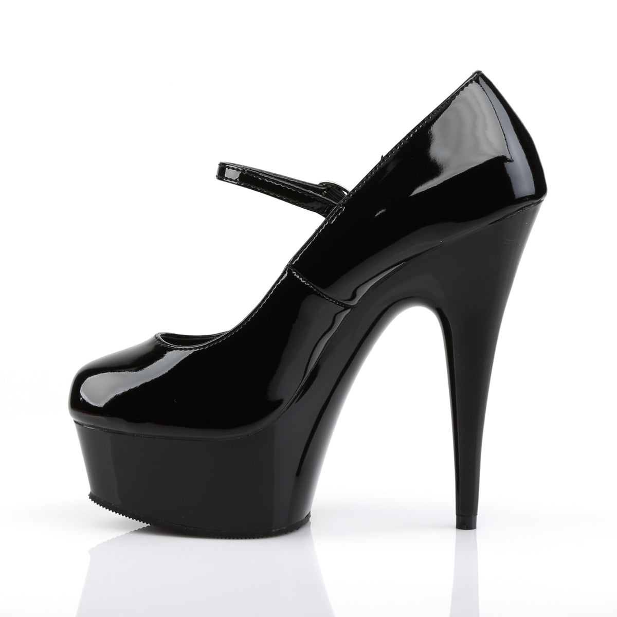 Pleaser Sandales pour femmes DELIGHT-687 BLK PAT / BLK