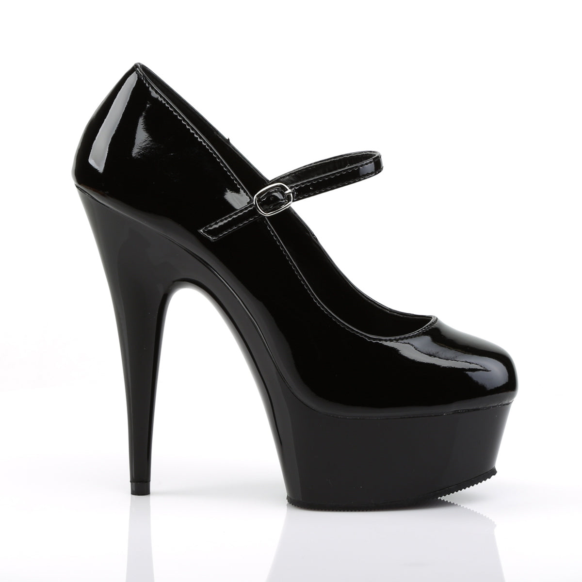 Pleaser Sandales pour femmes DELIGHT-687 BLK PAT / BLK