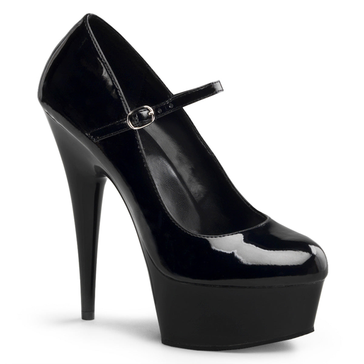 Pleaser Sandales pour femmes DELIGHT-687 BLK PAT / BLK