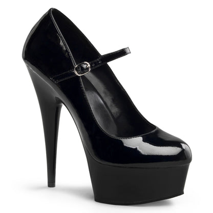 Pleaser Sandales pour femmes DELIGHT-687 BLK PAT / BLK