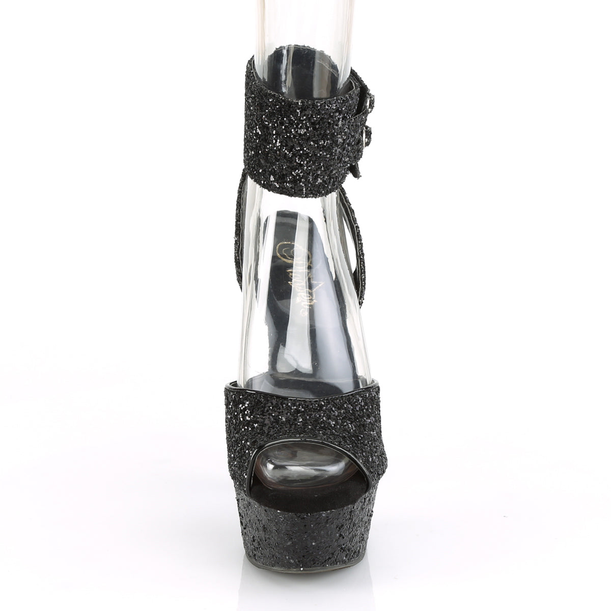 Pleaser Sandales pour femmes DELIGHT-691LG BLK GLITTER / BLK GLITTER