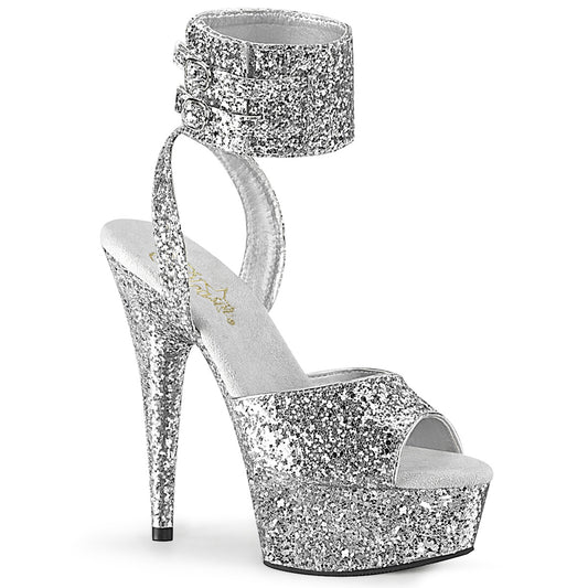 Pleaser Womens Sandals DELIGHT-691LG Slv Glitter/Slv Glitter