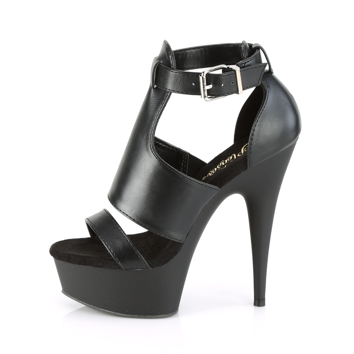 Pleaser Sandales pour femmes DELIGHT-692 BLK FAUX LE / BLK MATTE