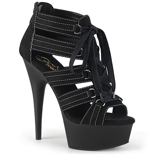 Pleaser Sandales pour femmes DELIGHT-693 BLK Microfibre / BLK MATTE