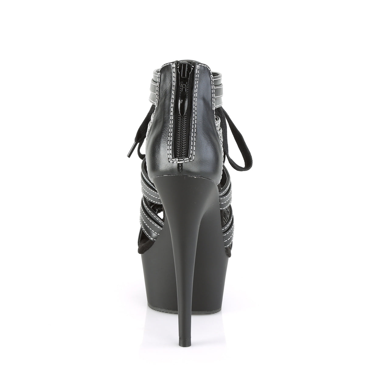 Pleaser Sandales pour femmes DELIGHT-693 BLK FAUX LE / BLK MATTE