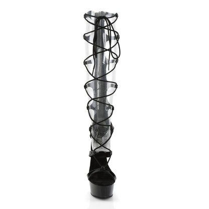 Pleaser Sandales pour femmes DELIGHT-698 BLK PAT / BLK