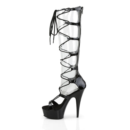 Pleaser Sandales pour femmes DELIGHT-698 BLK PAT / BLK