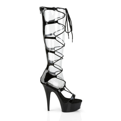 Pleaser Sandales pour femmes DELIGHT-698 BLK PAT / BLK